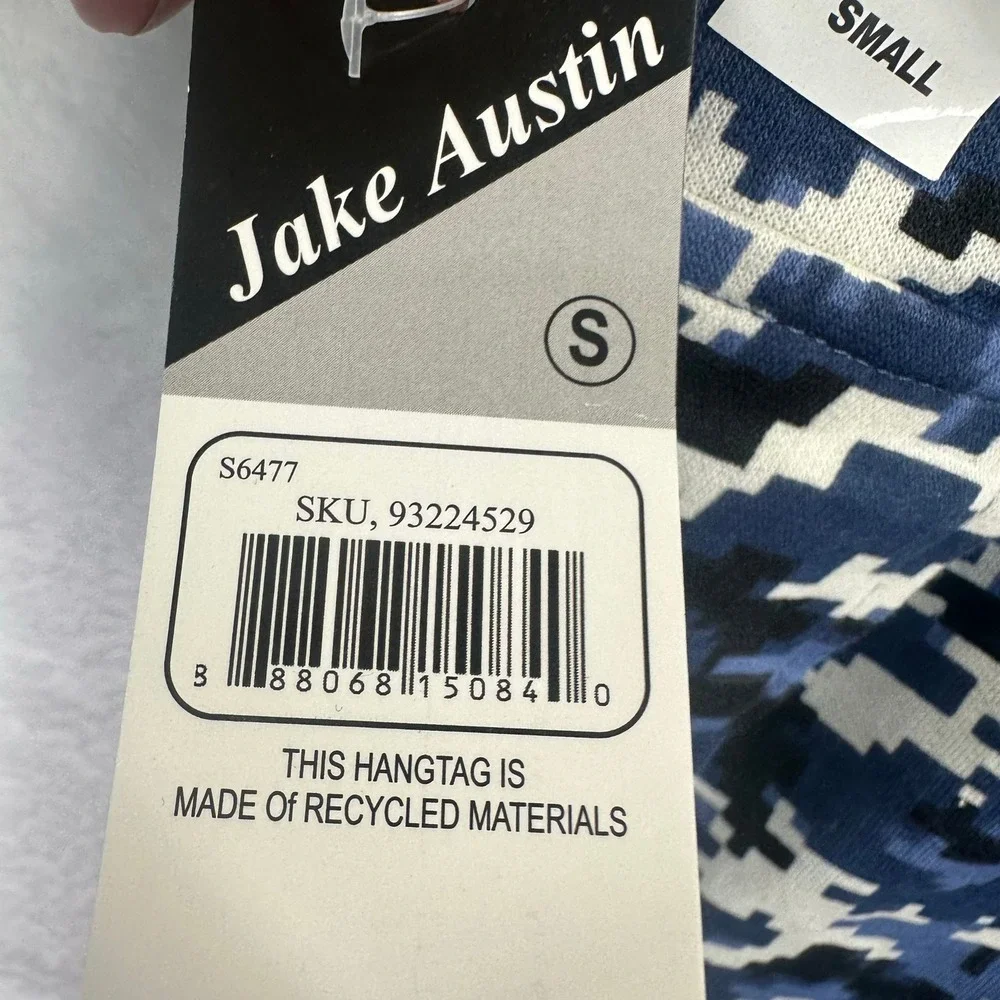 NWT Jake Austin Swim Trunks Mens Small Blue Digital Camo Lined Surf Cargo Shorts